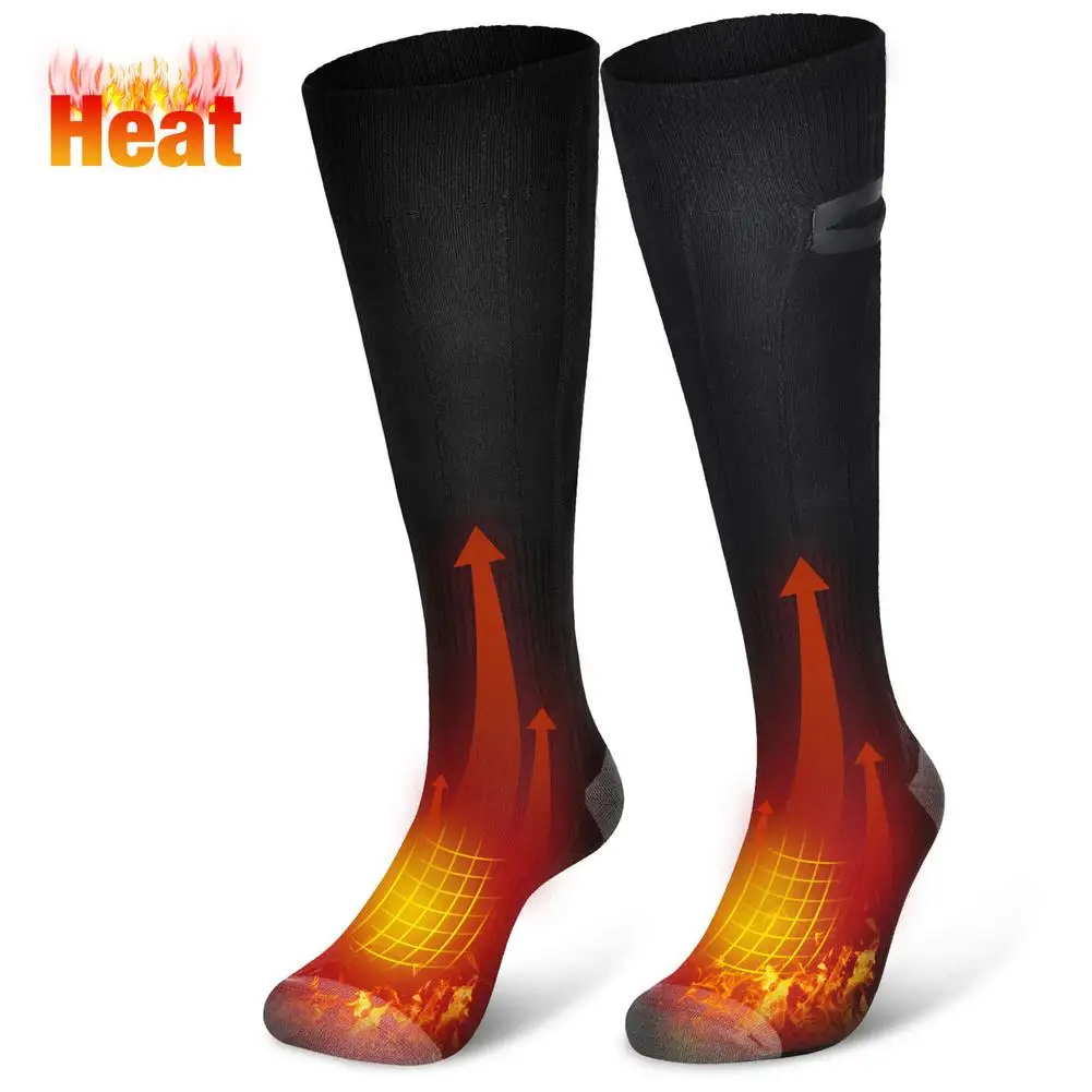 Winter Electric Heating Socks Rechargeable Heated Socks 3 Speed Temperature Adjustment Warm Foot Warmer For Cycling Skiing Camp