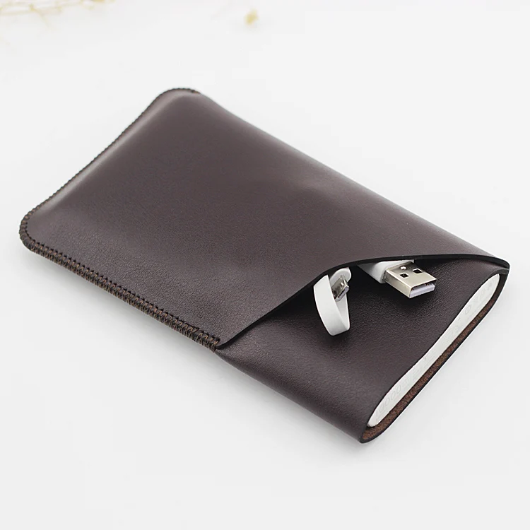 

cp12s Double layer Universal Fillet holster Phone Straight leather case retro for huawei power Bank 40W 12000mA pouch