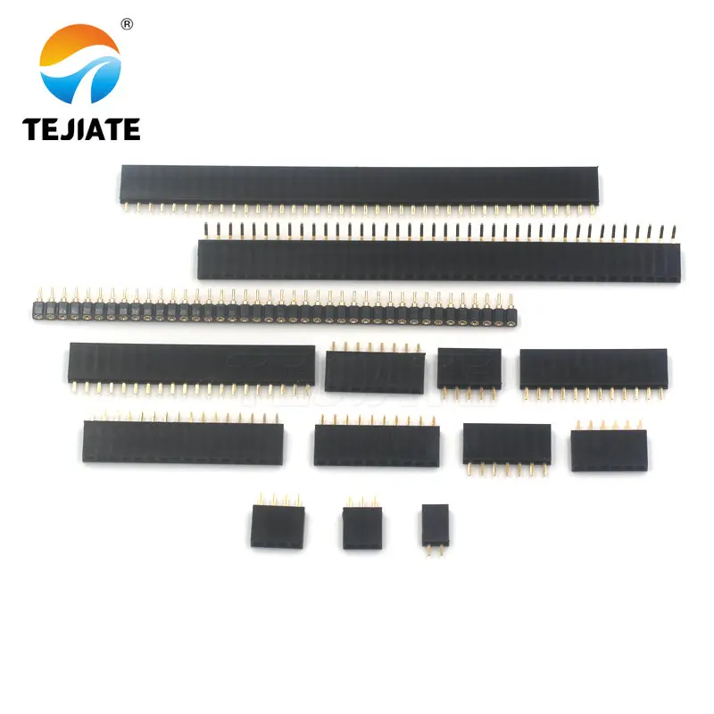 

Single Row Female Header Row Female Base Pin Socket 1*2/3/4/5/6/7/8/10/12/16/20/40P Spacing 2.54MM Straight/Bent Pin