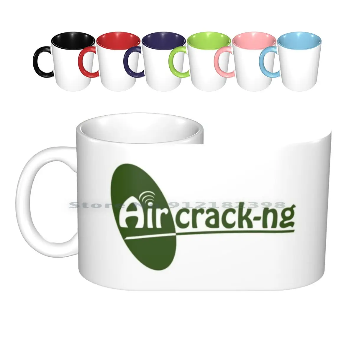 Aircrack-Ng Green Logo Ceramic Mugs Coffee Cups Milk Tea Mug Hacker Infosec Information Security It Computers Wifi Logo Open