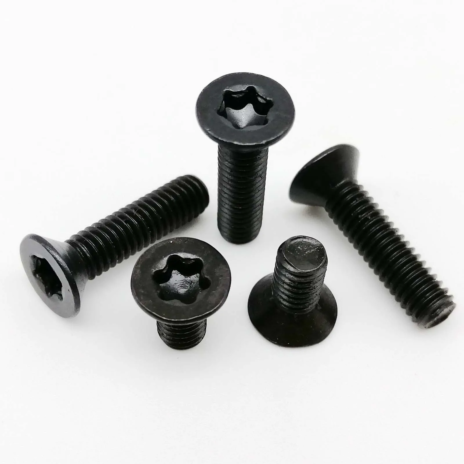 10/50pcs M2 M2.5 M3 M4 Black Grade 8.8 Carbon Steel GB2673 Six-Lobe Torx Head Flat Countersunk Screw Six Lobe Bolt Machine screw