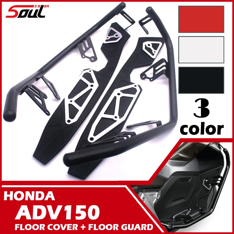 

Motorcycle Kit Floor Guard Engine protective Guard Crash Bar & Kit Floor Cover Foot Pegs Fit For ADV150 2021 ADV 150 2019 2020