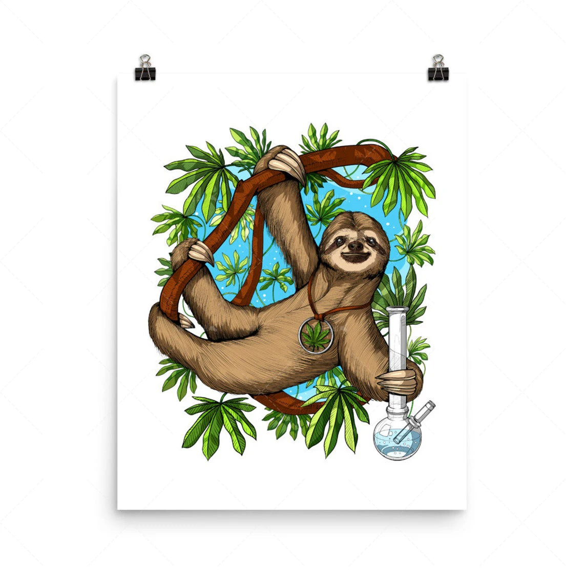 HOT Home Decor Poster Nordic Abstract Animal Sloth Weed Wall Art Canvas Painting Art Poster Print Wall Picture Living Room Frame