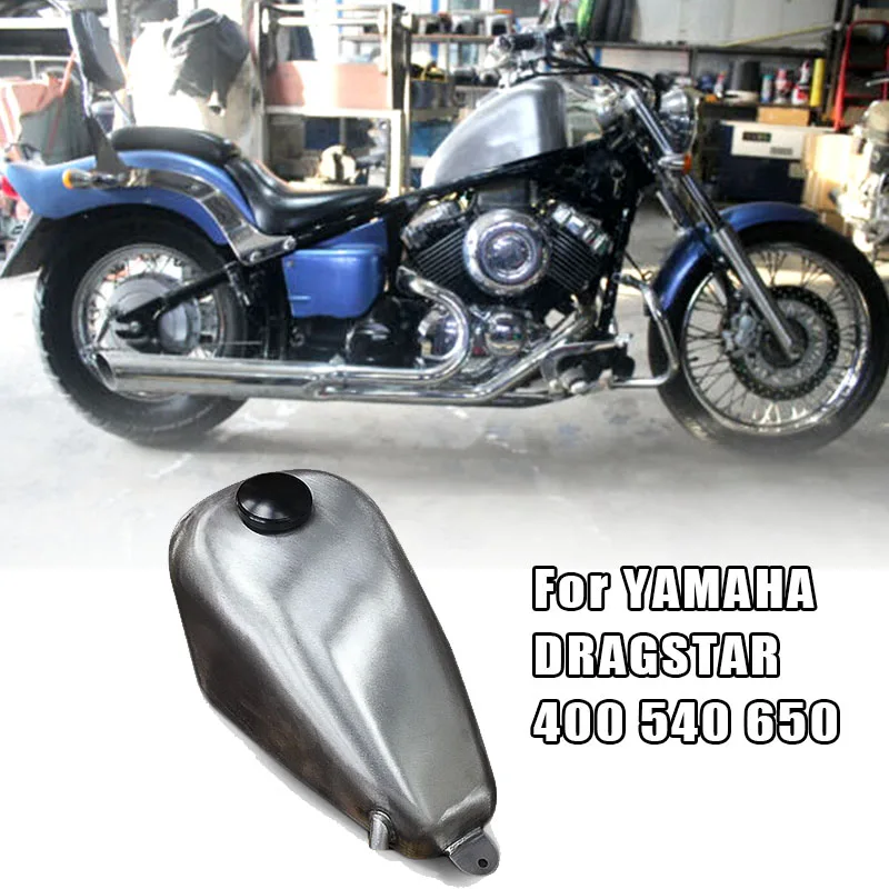 

9L Petrol Gas Fuel Tank For YAMAHA DRAGSTAR 400 540 650 Motorcycle With Cap Handmade Modified Elding Gasoline Motorbike Oil Can