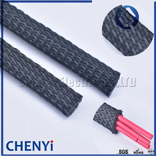 Imagen 1 del producto Funda de Cable de 10M de ancho, 4/6/8/10/12/14/16/20/30mm, protección de Cable negro, fundas de Cable de nailon PET, funda de Cable trenzado