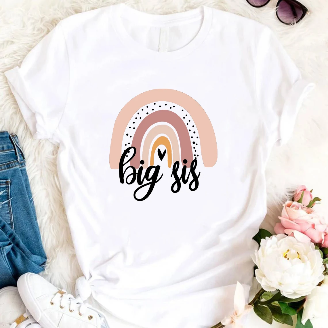 Big Sister Shirt Pregnancy Announcement T-shirt Baby Announcement Tee Matching Sibling Shirts Big Sis Top