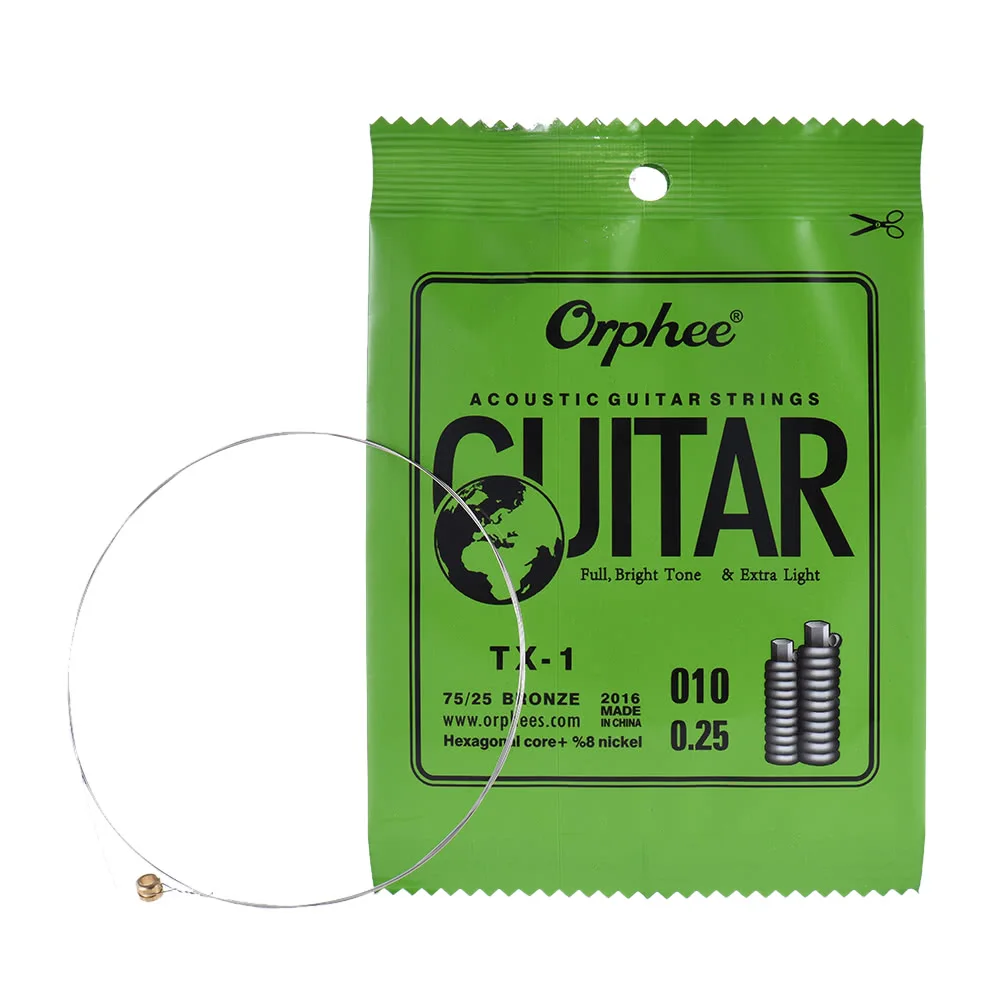 

Guitar E Strings for Acoustic Light .010 TX-1 First String Single String Replacement High-carbon Steel Core 75/25