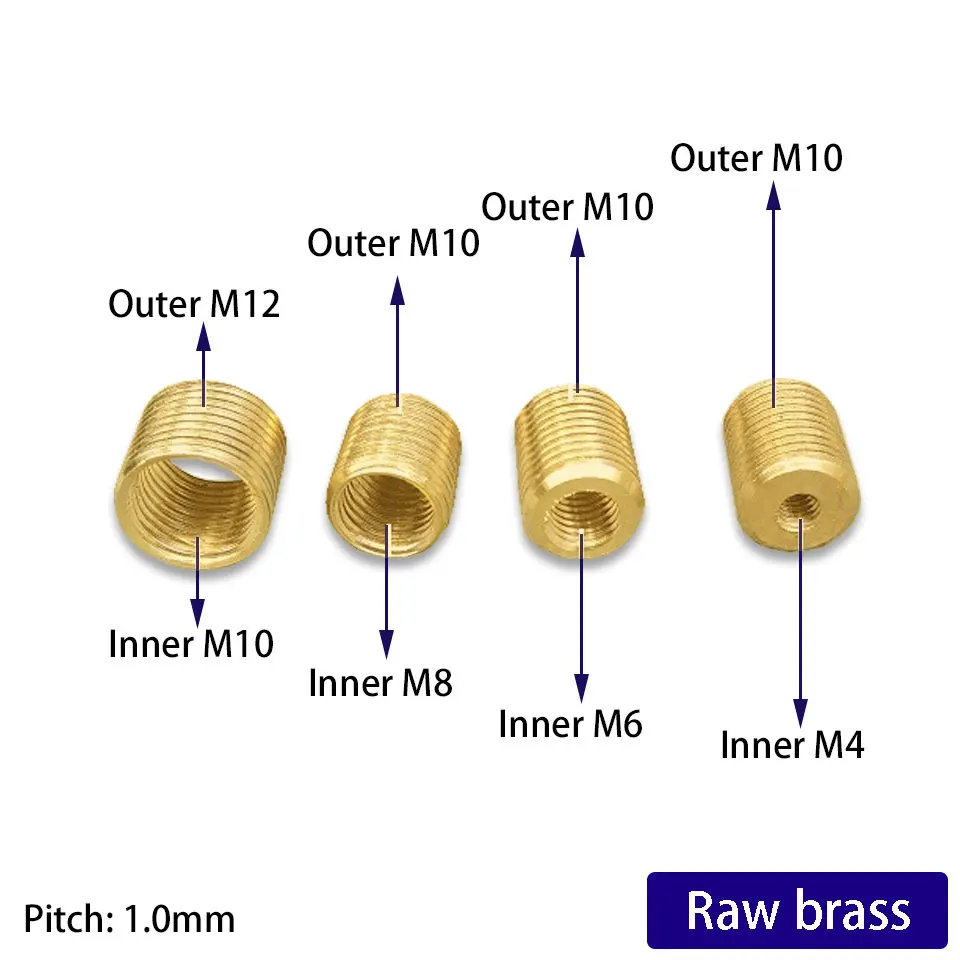 10Pcs M12 M10 To M6 M8 Inner Outer Tooth Tube Adapter Converter Tooth Nut Head Internal And External Tooth Connection Thread Nut