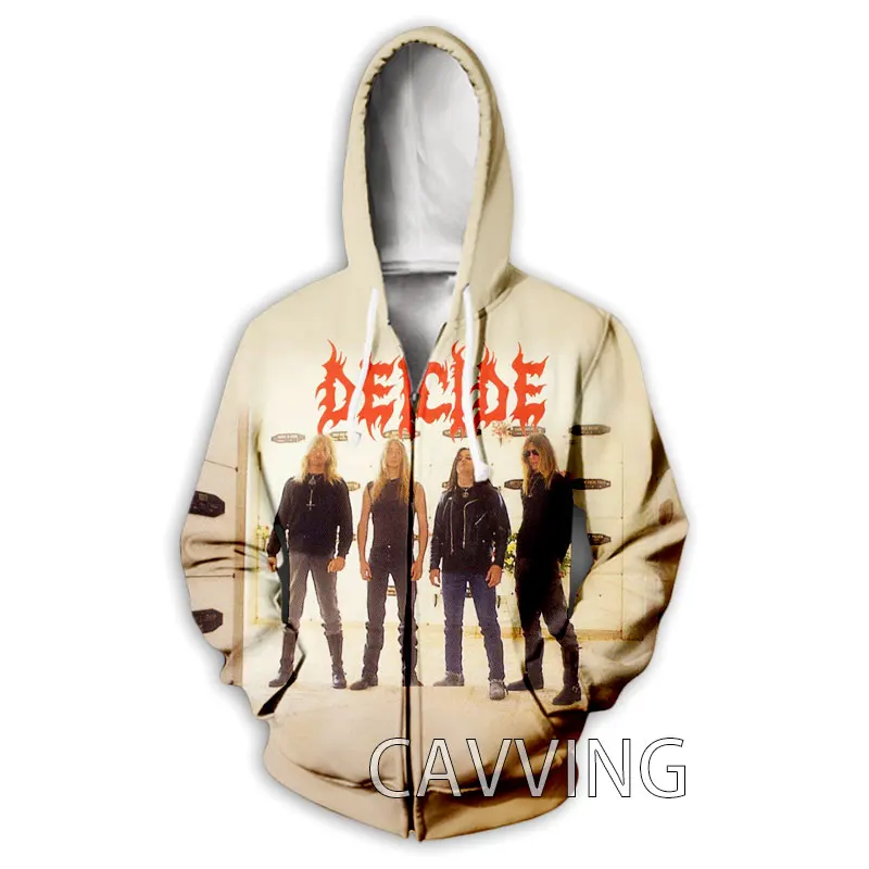 New Fashion  3D Print  DEICIDE  Band  Zipper Hoodies Zip Up Hooded Sweatshirts Harajuku Hoodie Hip Hop Sweatshirts