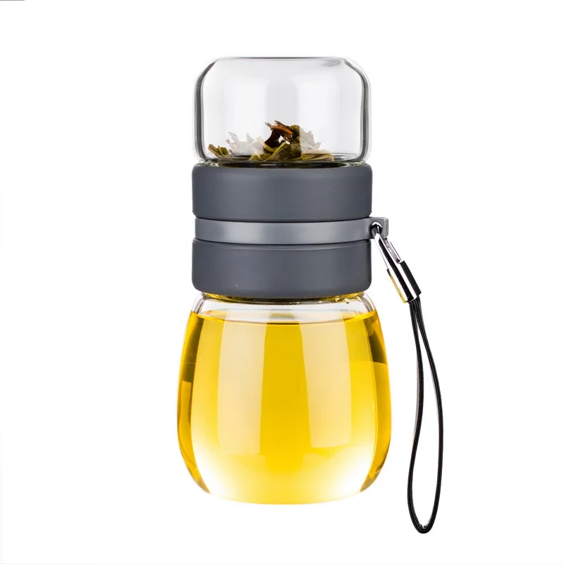 450ml Double Glass Water Bottle With Case Tea Drink Bottle Infuser Tumbler Drinkware Waterbottle Eco-Friendly