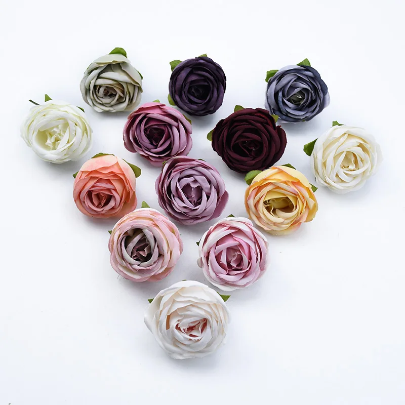 

10pcs Silk Roses Bud Diy Gifts Box New Year Christmas Decoration for Home Wedding Bridal Accessories Clearance Artificial Flower
