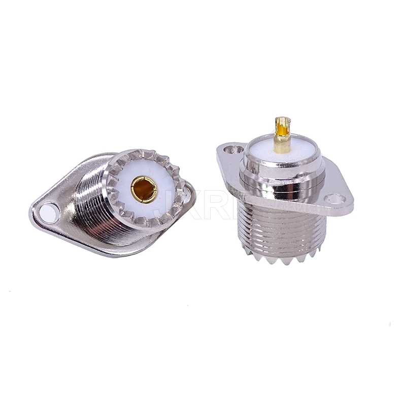 5PCS UHF SO239 female 2 hole Female Jack with rhombic flange soldering panel RF connector socket female antenna connecto