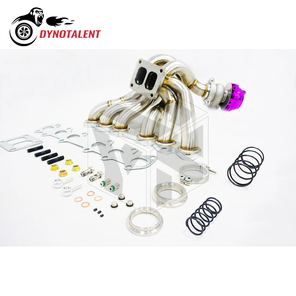 

DYN RACING Full SS304 3.0mm T3 Twin Scroll Turbo 6-1 Semi Equel length Manifold Fits 93-97 Supra 2JZ-GTE 2JZ With 44mm Wastegate
