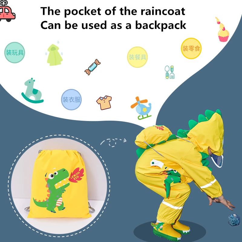 Kids Waterproof Rain Pants Cartoon Unicorn Waterproof Overalls Baby Boys Girls Jumpsuit Fashion Children Raincoat