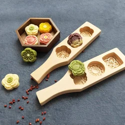 Wooden Cookie Mold Cutter Pastry Mold Moon Cake Mold Baking Tool Mung Bean Cake Ice Skin Fondant Chocolate Mold Bakery Gadgets