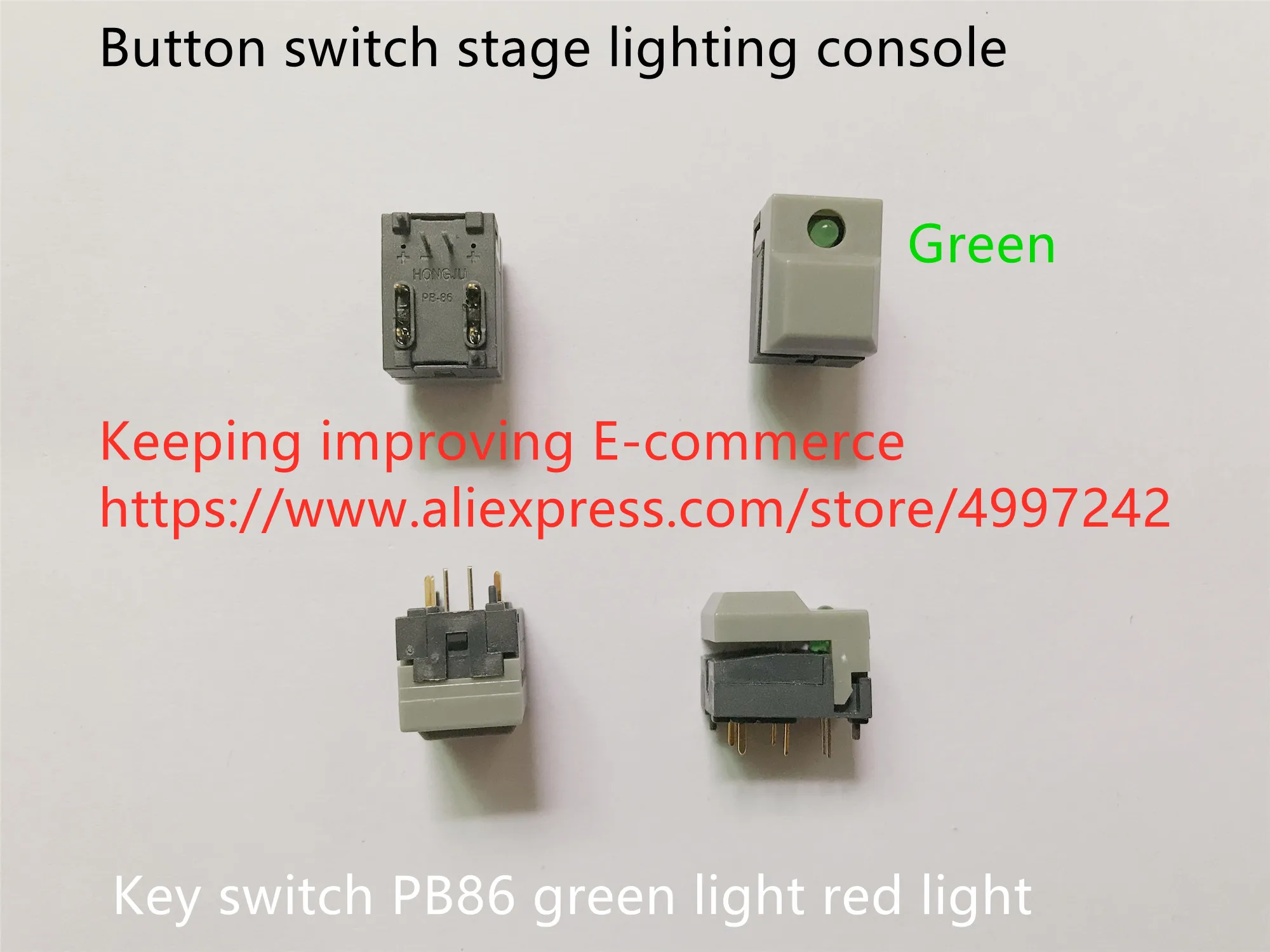 Original new 100% button switch stage lighting console key switch PB86 green light red light