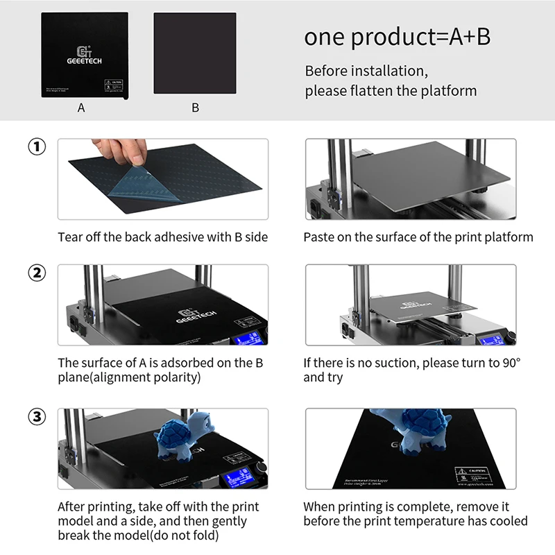 Geeetech-3Dプリンター部品,a10 a10m a10t a20 a20m a20t a30m a30t a30 pro用のゴム製磁気プレートおよび上下アセンブリ