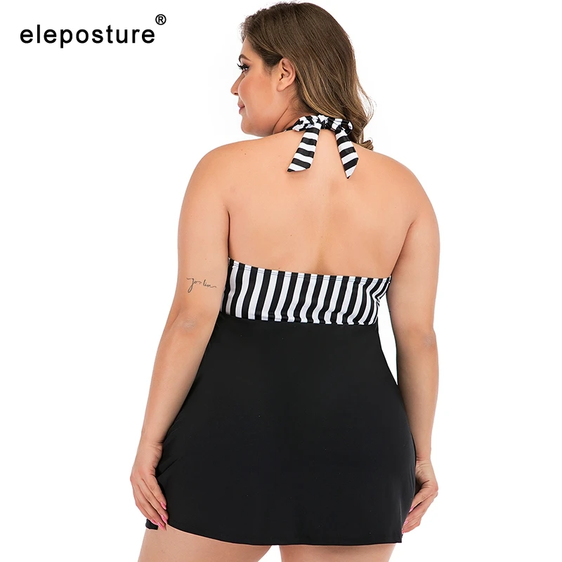 2022 New Plus Size Swimwear One Piece Swimsuit Women Bathing Suit Skirt Vintage Retro Large Size Swimming Suit Summer Beach Wear