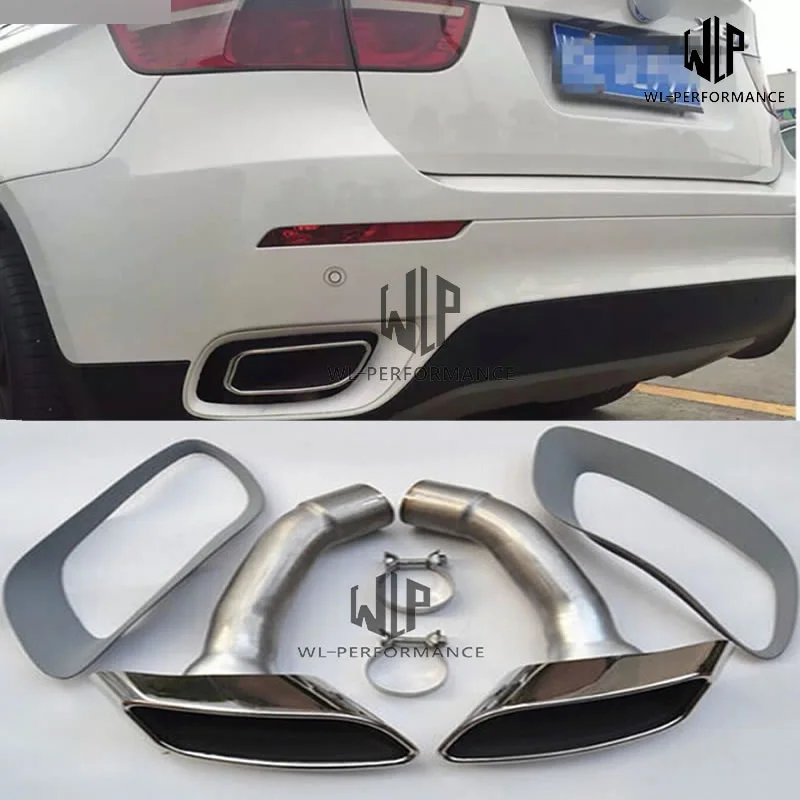 X6 E71 Stainless Steel Muffler Exhaust Pipe End Tips Exhaust Tail Throat Car Styling for Bmw X6 E71 08-11