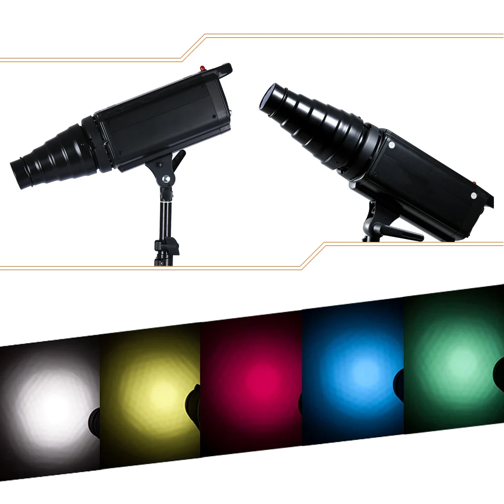 Bowens Mount Version Video Light Fittings Continuous Light  for Studio Video Recording 5pcs Color Filter Kit