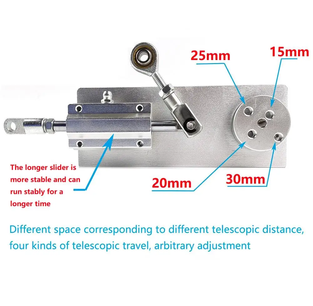 DC 12V Medium Linear Actuator Reciprocating Telescopic Motor 15 / 20 / 25 / 30mm Stroke Aluminum Alloy Diy Electric Toy