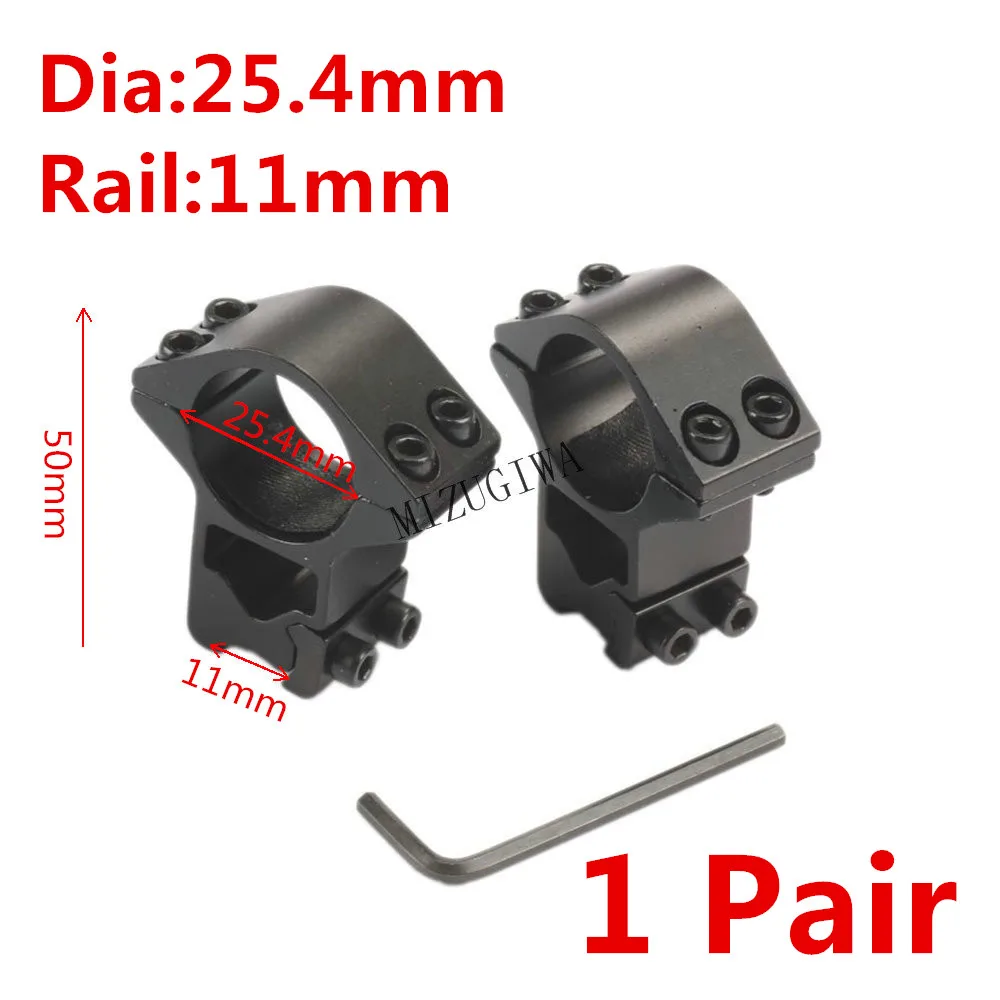 1 Pair MIZUGIWA Scope Mount Rings 25.4mm / 30mm Weaver 11mm / 20mm Picatinny Rail For Optics Sight Pistol Airsoft Accessories