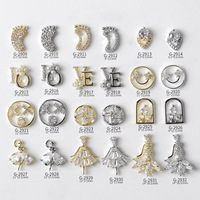 2Pcs Luxury Design Nail Art Zircon Jewelry Crystal Rhinestones Nail 3D Charms Gold Silver DIY Manicure Pendant Luxury Stones