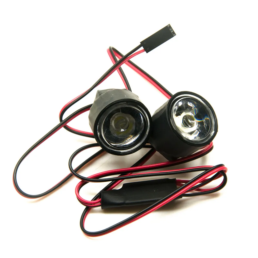 AXSPEED Universal 1W 3W White Head Led Light Flashing Headlight for Axial SCX10 TRX-4 1/10 RC Model Drift Car Accessories