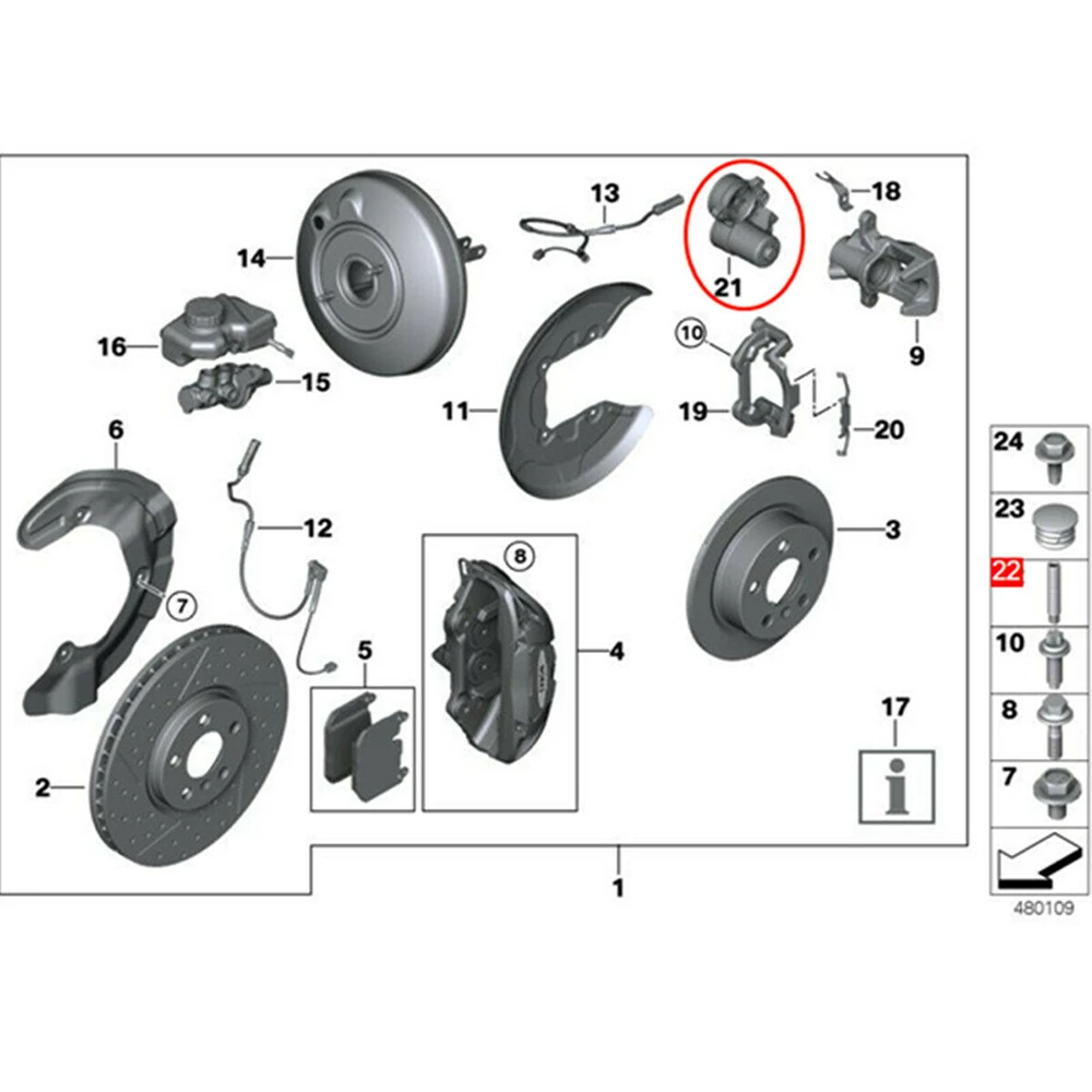 34216860007 34216860008 Rear Wheel Brake Actuator for BMW LH RH F45 F46 F48 F39 F54 F60 REAR ELECTRIC BRAKE CALIPER SERVO