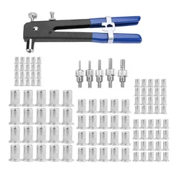 106pcs Threaded Nut Rivet Gun M3-M8 Insertion Rivet Tool with Rivet Kit for Household Repair Tools