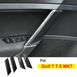 Carbon Fiber Style Inner Door Armrest Handle Cover Trim for VW Golf 7 7.5 MK7 Accessories 2015 2016 2017 2018 2019