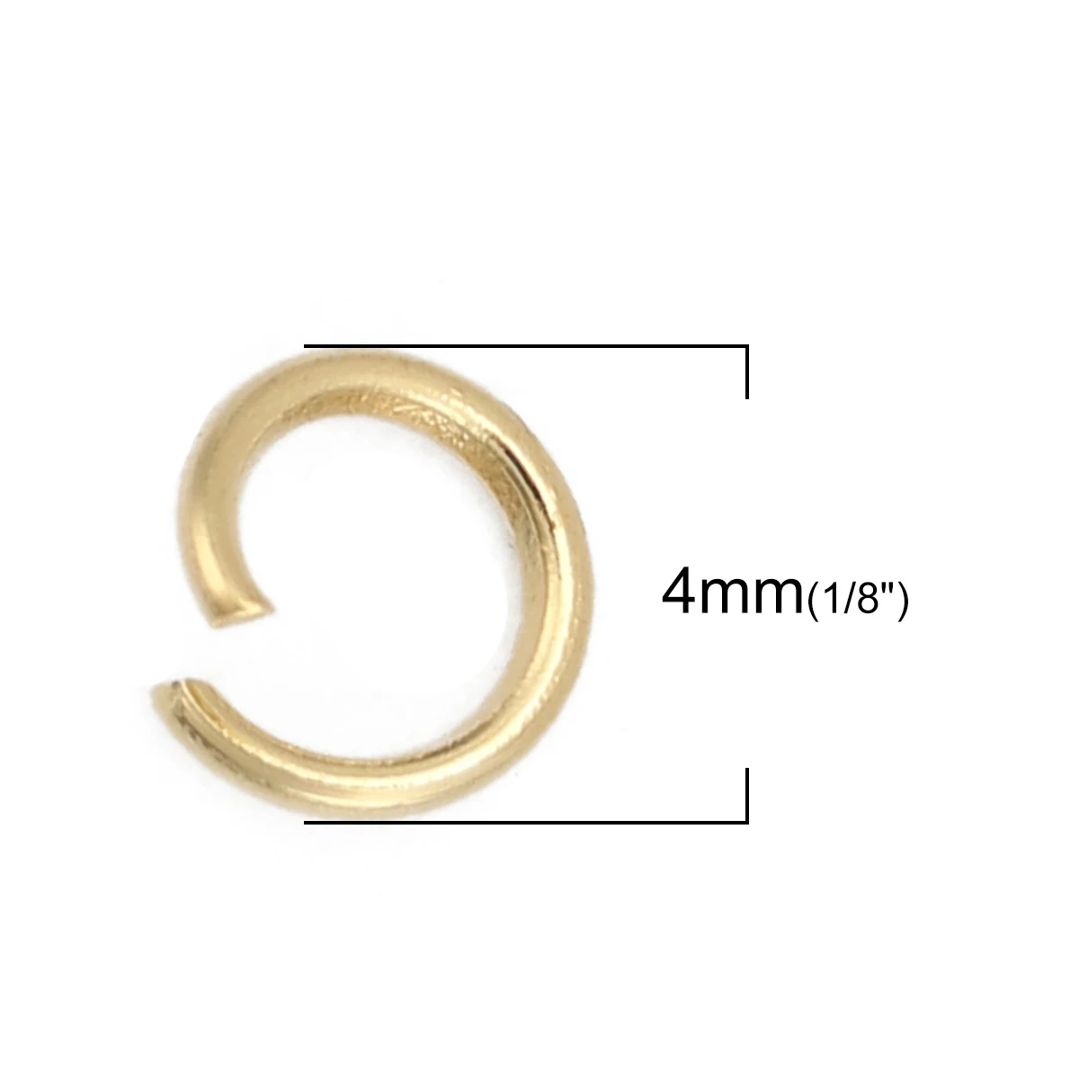 0.6mm 304 Stainless Steel Opened Jump Rings Findings Gold Color 4mm( 1/8