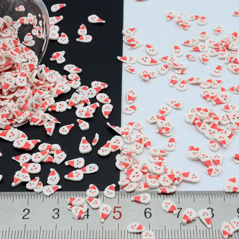 100g/lot Polymer Clay Christmas Santa Sprinkles Lovely confetti for Crafts Making, DIY
