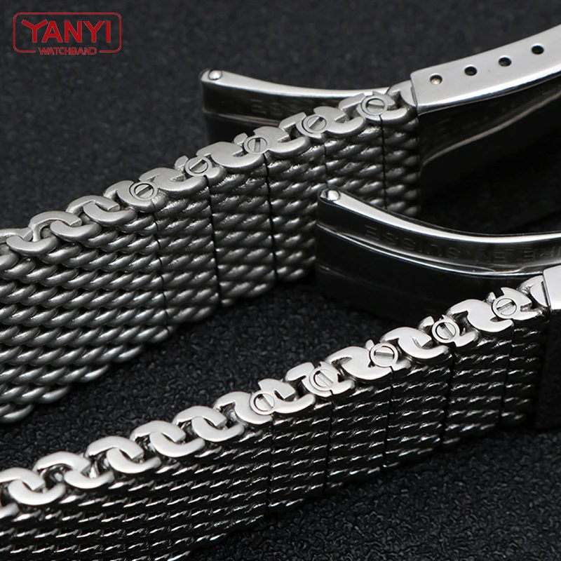 High quality 316L stainless steel watchband solid metal band for breitling AB2010 Watch strap mens luxury 22 24mm mesh bracelet