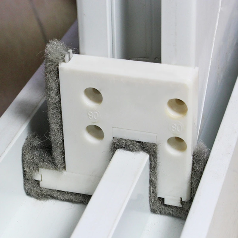 

4pcs Sliding Window Buffer Block Up and Down Track Sealing Wind-proof Brush Strip Door Sound Insulation Pad Home Warm