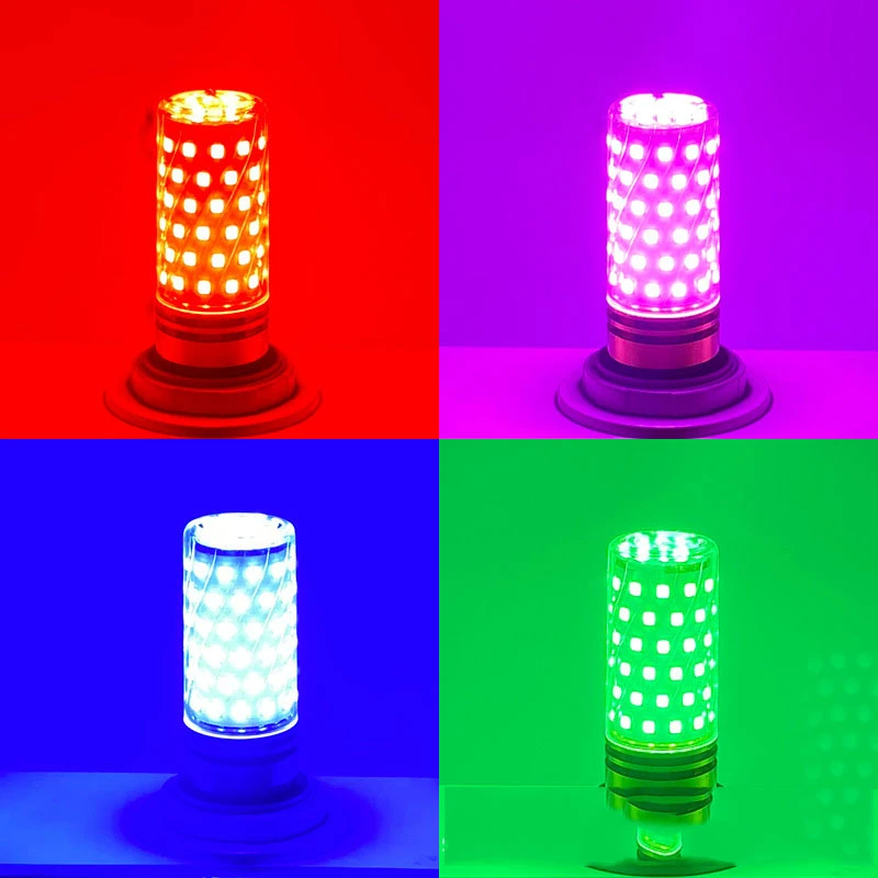 Ampoules de maïs LED E14, 220V, 12W 16W, ci-après, ampoule LED, rouge, bleu, vert, jaune, violet, petites ampoules à vis pour la maison