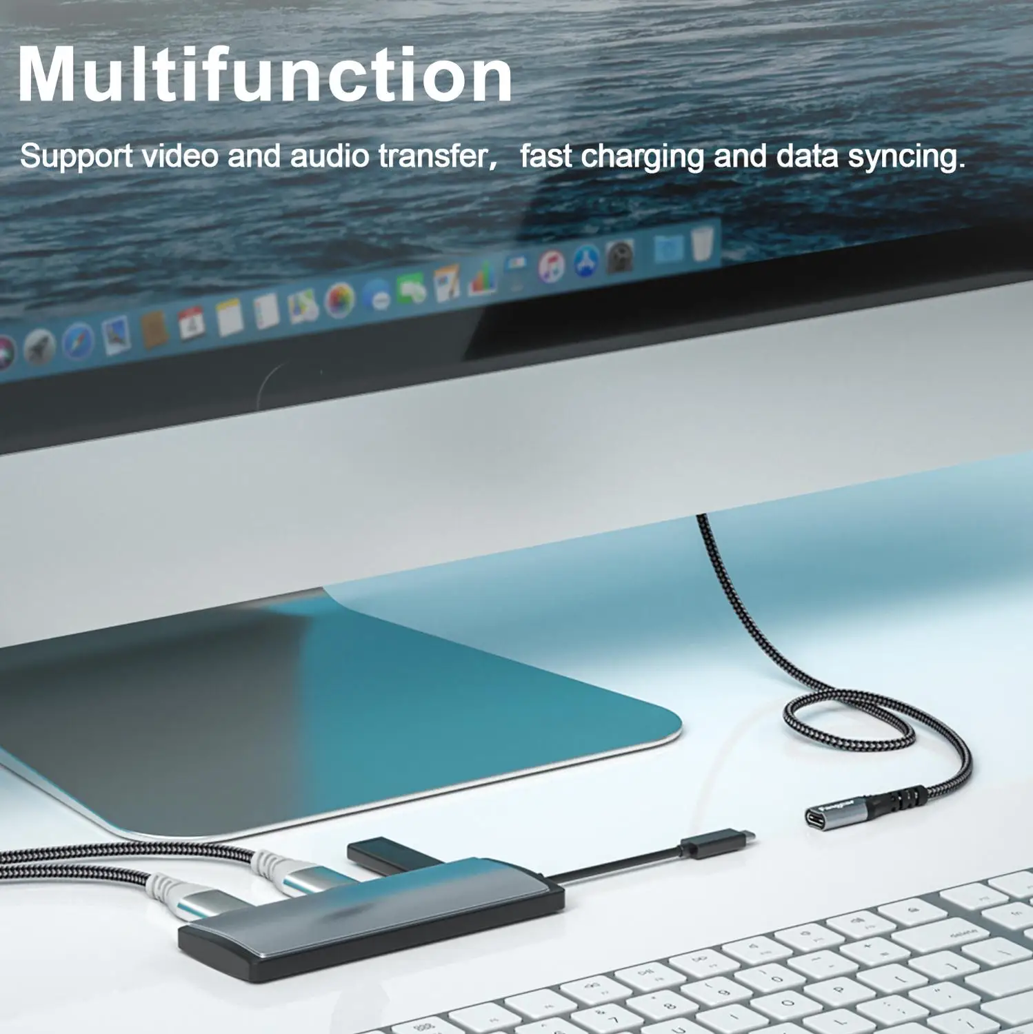 Przedłużacz USB C Fasgear Kabel USB 3.1 Gen 2 typu C do MacBooka Pro Switch XPS Przedłużacz USB 1,8 m