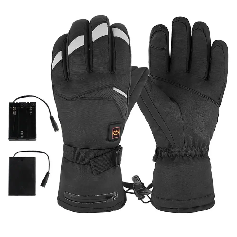 Heated Gloves Touch Screen Electric Riding Supplies Motorcycle Gloves Waterproof Windproof Winter Warm Gloves