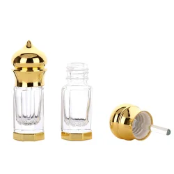 Attar Oud 3ml szklane buteleczki do perfum arabskie fiolki kryształowe do olejku z metalowa nakrętka i dno 10 sztuk P311