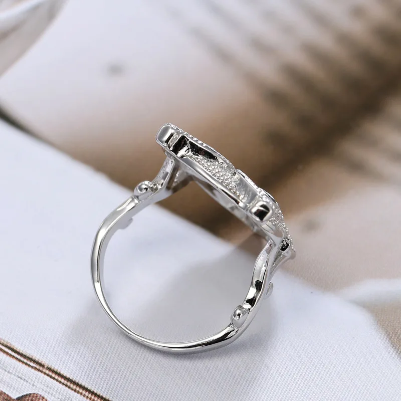 Punk Silver Color Sticky Owl Finger Ring Women Clear AAA CZ Ring Promise Wedding Statement Ring Jewelry Bague Anillos