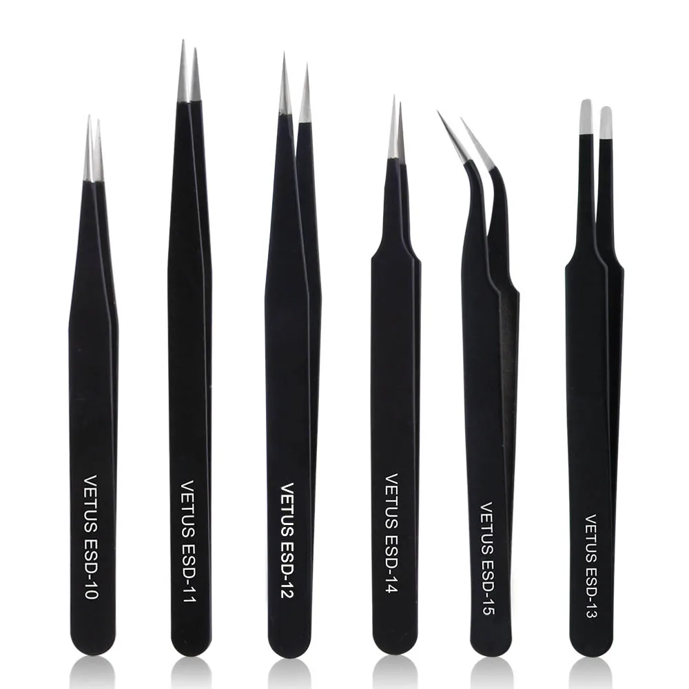 Stainless Steel VETUS Eyelash Tweezer Non-magnetic Volume Eyelash Extension Tweezers Lashes Tools Individual Eyelashes Make Up