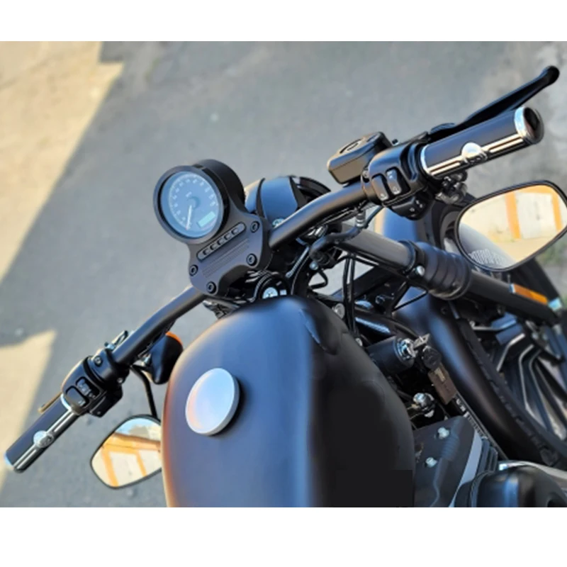 Retro Zero Drag Bar Curved Dimpled for Harley Sportster XL 1200 Iron 883 48 72 Roadster Nightster 1\