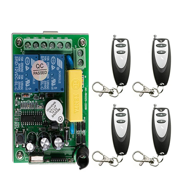 

AC 220 V 2CH 2CH Radio Controller RF Wireless Relay Remote Control Switch 315 MHZ 433 MHZ Transmitter+ Receiver