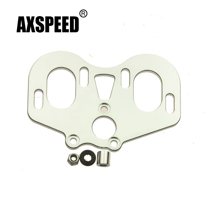 AXSPEED 1 Pcs Silver/Black Dual Motor Mount Kit for Axial SCX 10 1/10 RC Crawler Car Upgrade Parts