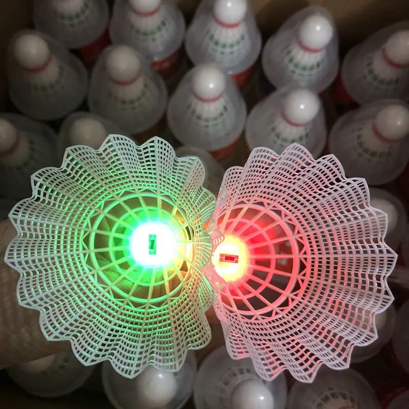 1Tube=2Pcs LED Shiny Nylon Badminton Shuttlecock Durable Badminton Racquet Training Shuttlecock