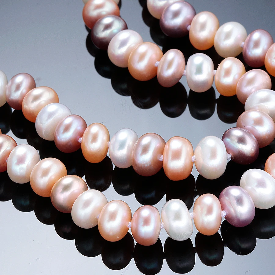 Natural Freshwater Long Pearl Necklace For Women Neck Chain Multi-Color High Luster Pearls Jewelry 925 Silver Clasp Beads Choker