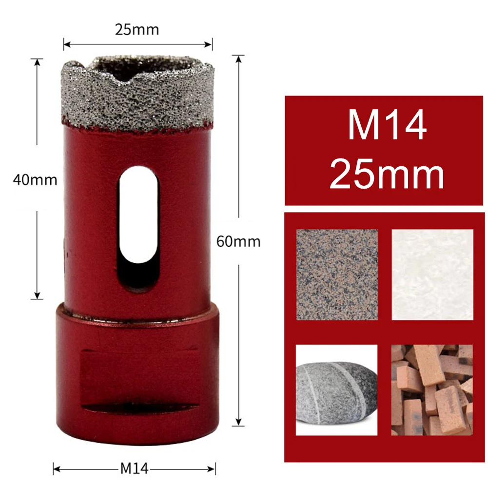 Imagem -04 - Vacuum Soldadas Diamante Núcleo Brocas Bits Mármore Cerâmica Porcelana Telha de Vidro Buraco Saw Concreto Alargamento Bit M14 Rosca 668 mm