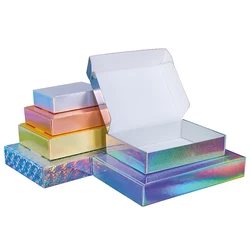 Laser carton wholesale color packaging gold small gift box wig blank 3-layer corrugated carton