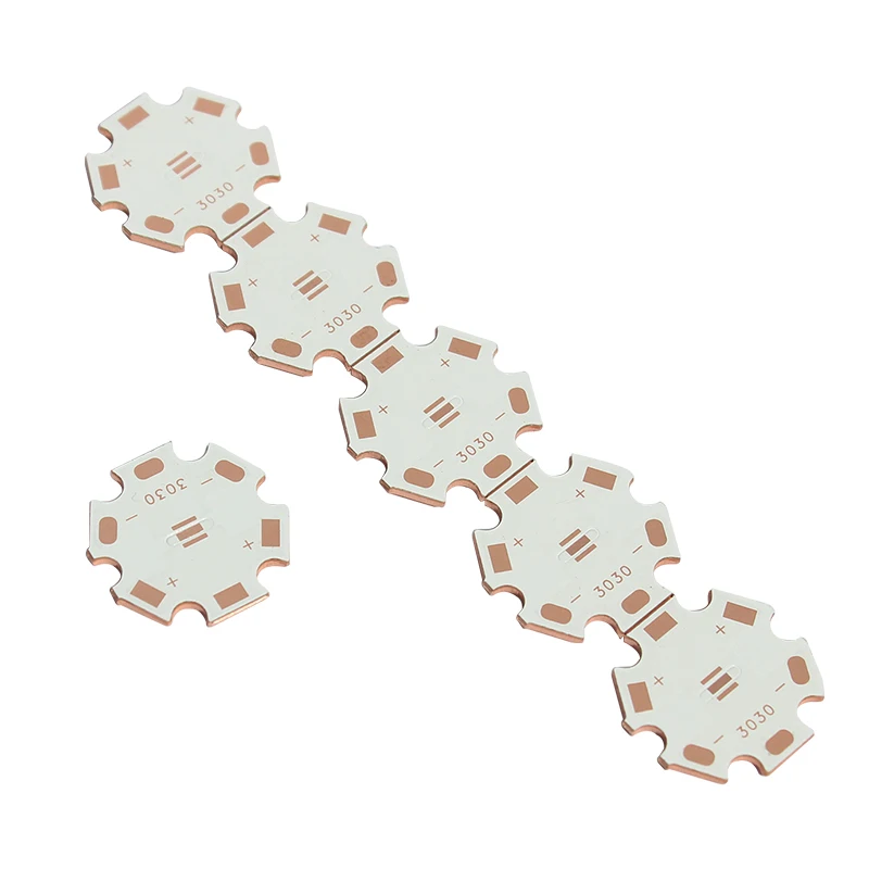 5PCS 3030 P7 Copper PCB Board 20mm 16mm Plate For 1W 3W 5W LED Plate Radiator Heatsink For DIY Lamp Flashlight Parts
