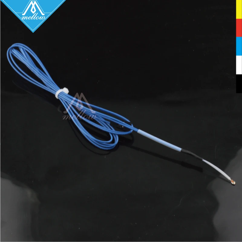 NTC 3950 100K ohm Thermistor with 1 Meter TeflonT wiring for RepRap CR-10 Anet A8 TEVO mk8 3D Printer Bed or Hot End parts